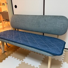 ニトリ ダイニングベンチ（専用シート付きでお譲りします！）幅122cmの画像