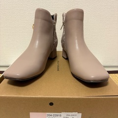 【新品・未使用】JELLY BEANS ピンクベージュ　ブーツ　Mサイズ　箱付き　【3/27まで】の画像