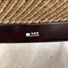 坂2603-940 カリモク ダイニングチェア 昭和レトロ ファブリックタイプ ベージュ② キズ汚れ有りの画像
