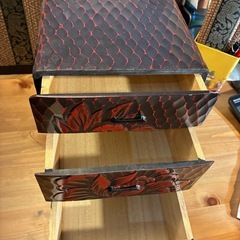 鎌倉彫 小引き出し 小物入れ 工芸品 三段の画像