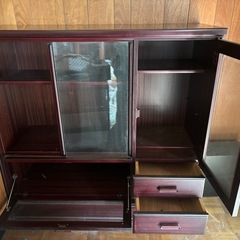 飾り棚　レトロ　ガラス扉キャビネット　収納の画像