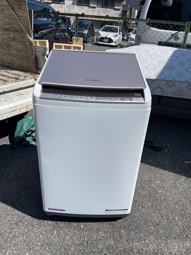 北九州市内配送無料　保証付き 日立BW-DV100E-N 縦型洗濯乾燥機 ビートウォッシュ シャンパン [洗濯10.0kg /乾燥5.5kg /ヒーター乾燥