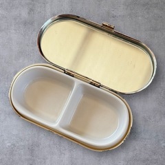 【レトロ】ラインストーン ピルケース デコ ミラー ケース アンティークの画像