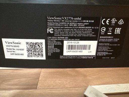 ViewSonic 27インチ　モニター