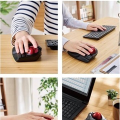 エレコム マウス ワイヤレス (レシーバー付属) トラックボール 大玉 8ボタン チルト機能 ブラック M-HT1DRXBKの画像