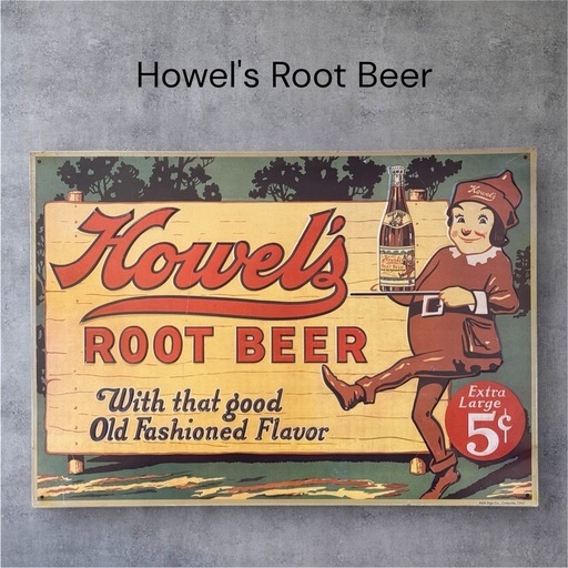 【レトロ】ヴィンテージ 広告看板 ブリキ Howel's Root Beer