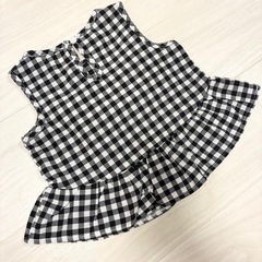 SHEIN シーイン ノースリーブ チュニック カット チェック 80cmの画像