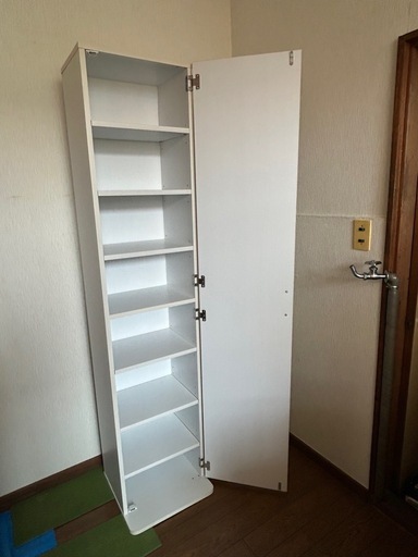ミラー付き収納棚　ミラー付き　シェルフ　ラック　収納棚　本棚　収納タワー　収納ラック　ワードローブ