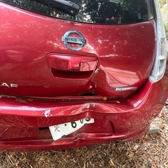 【車検R6/9付】日産リーフ 30kWh 8セグ 9.5万km 事故現状（凹み有）自走可 V2H・蓄電池・部品取りにの画像