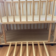 大和屋　フラルWオープン すのこベビーベッドの画像