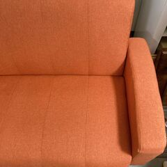 M863 アイリスプラザ ソファ 2人掛け マイルド風 オレンジ 幅115㎝の画像