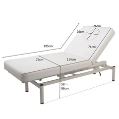 手動昇降リクライニングベッドDX ホワイト（オメガ式・フェイスマット付）【完全組立済】  の画像