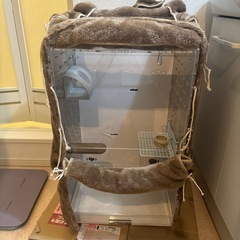 【早い者勝ち】GEX アクリルルーム390High 穴あり 手作りカバー付 小動物ケージの画像