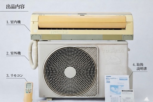 東芝エアコン 10畳用 2.8kW 取り外し済み リモコン・説明書付き 動作OK