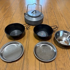 キャンピングムーン(CAMPING MOON) シェラカップ2個 、ケトル、おまけ付　　ソロキャン　キャンプギア　アウトドアの画像