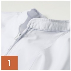 長袖ファスナージャンパー 白衣 帯電防止｜作業着・作業服 Lサイズの画像