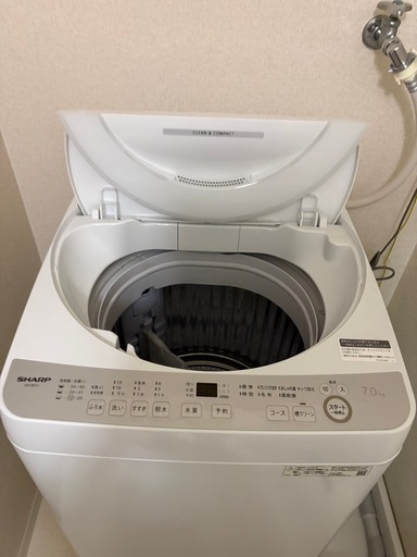 【5年保証付/2025年7月購入】極美品 シャープ7kg 洗濯機 ES-GE7J
