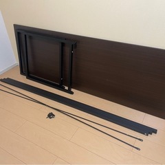 【締切間近】ダークブラウンデスク X型補強バー付きの画像