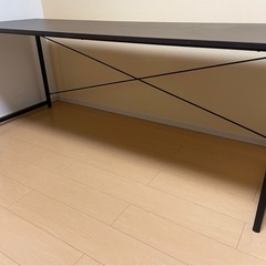 【締切間近】ダークブラウンデスク X型補強バー付きの画像