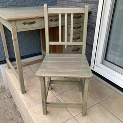 アンティーク  机と椅子　昭和レトロ　学習机　事務机の画像