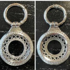 Apple AirTag対応ケース2点まとめて　ローズゴールド/シルバー　金属の画像