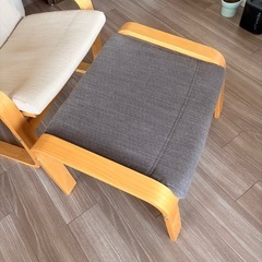 【IKEA】ポエング POÄNG アームチェア＆オットマン セットの画像