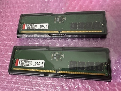 Kingston DDR5-4800 32GB (16GB ×2)ｴﾗｰﾁｪｯｸ･動作OK