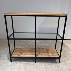 ウッドシェルフ　アイアンシェルフ　スチールシェルフ　シェルフ　棚　ナチュラルの画像