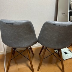 【あげます】ダイニングチェア2個セット。グレー。の画像