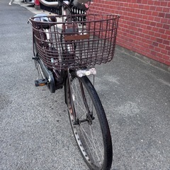 YAMAHA natura電動アシスト自転車 ダークブラウン 前カゴ付きの画像