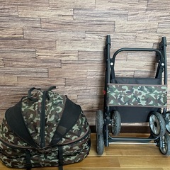 迷彩ペットカート 折りたたみ式の画像