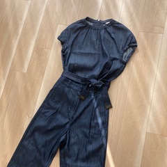 エスマックスマーラ　セットアップ　デニム　上下　リボン　ビーズ　36 バイオッコの画像