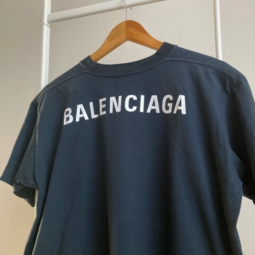 バレンシアガ　Tシャツ　グレー　バックプリント　ロゴ　シャツ　XXS