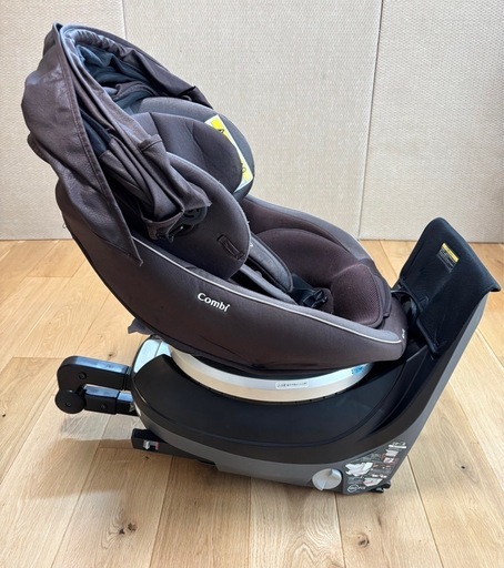 コンビ クルムーヴスマート ISOFIX 回転式 チャイルドシート 新生児OK 帆カバー付