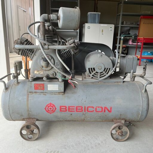 日立 ベビコン 2.2kw(3馬力) エアーコンプレッサー BP-10T タンク容量105L 三相200V 60Hz