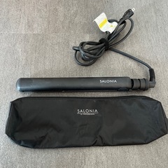 【動作確認済】SALONIA ストレートアイロン　ケース付き　ブラックの画像