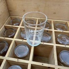レトロ木箱　サッポロビール　グラス付き25個の画像
