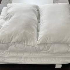 ニトリ　収納しやすい抗菌敷布団　掛け布団　枕　セット　ダブルの画像