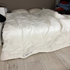 ダブルマットレス＋IKEA枕2個＋掛け布団セット（すぐ使えます）の画像