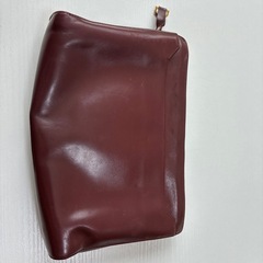 バーガンディレザー クラッチバッグの画像