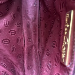 バーガンディレザー クラッチバッグの画像