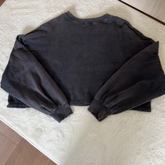 ZARA MILANO 1990 クロップドTシャツ L ブラックの画像