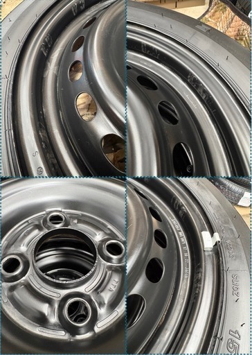 「商談中」⑮155/65R14新品タイヤ4本と中古ホイールとホイールカバーとナット付き