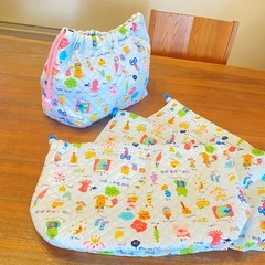 【ハンドメイド】通園用お着替えバッグ６点セットの画像