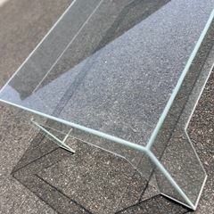 イタリア製 オールガラス テーブル ローテーブル 机　グラスイタリアの画像