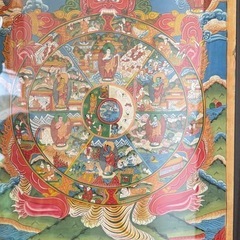チベット仏教の伝統的「タンカ」額曼荼羅の画像