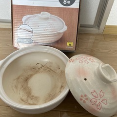 【引越しの為お譲りします！】土鍋　2~3人用　8号　ガス火用　の画像