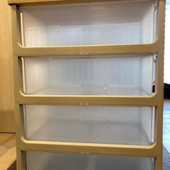 木目調天板4段チェストの画像