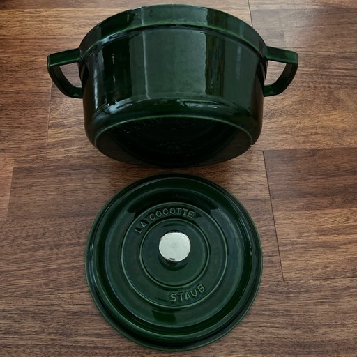 【取引完了】ストウブ(Staub) 「 ピコ ココット ラウンド グレー 22cm 」 両手 鋳物 ホーロー 鍋 無水調理 IH対応