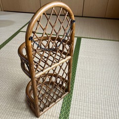 籐製3段ラックの画像
